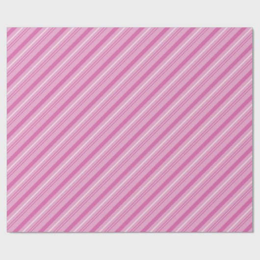Pastel Roze en Witte Candy Cane Stripes Cadeaupapier (Vlak)