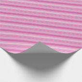 Pastel Roze en Witte Candy Cane Stripes Cadeaupapier (Hoek)
