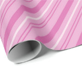 Pastel Roze en Witte Candy Cane Stripes Cadeaupapier (Rol Hoek)