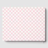 Pastel Roze en Witte Checker Viering van het Leven Gastenboek (Achterkant)