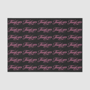 Pastel roze en zwart bedankt patroon tissuepapier
