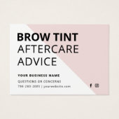 Pastel Roze Eyebrow Tint Aftercare Kaart (Voorkant)