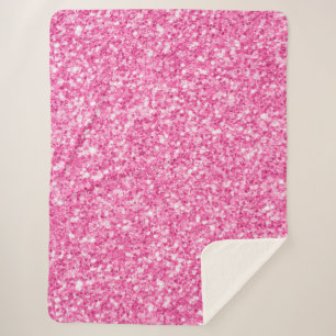 Pastel Roze Faux Glitter Print Sherpa Deken
