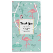 Pastel roze flamingo's groen patroon dank u klein cadeauzakje (Achterkant)