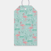 Pastel roze flamingo's patroon dank u cadeaulabel (Achterkant)