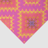 Pastel Roze Geel Elegant Patroon Tissuepapier (Detail)