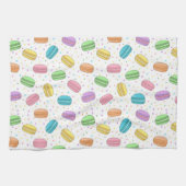 Pastel roze geel groen blauw franse macarons theedoek (Horizontaal)