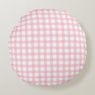 Pastel Roze Gekruist – Zachte Esthetische Naadloze Rond Kussen