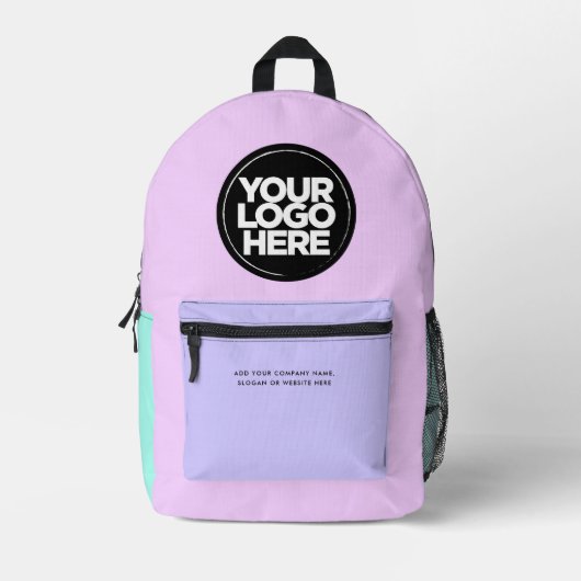 Pastel Roze | Gepersonaliseerde zakelijke Logo en Bedrukte Rugzak (Voorkant)