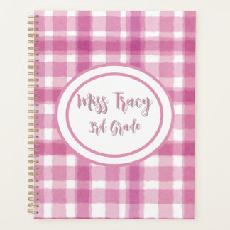 Pastel Roze Geruite Maatwerk Planner