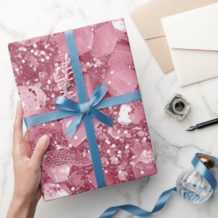 Pastel Roze Glitter Cadeaupapier