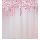 *~* Pastel Roze Glitter Drip AP7 Douchegordijn (Voorkant)