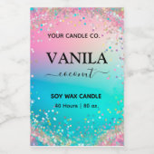 Pastel roze glitter Stijl Verticale Kaars Labels Voedselcontainer Etiket (Enkel label)