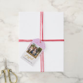 Pastel Roze Goud Glitter Kerstmis Cadeaulabel (Met Touw)