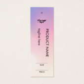 Pastel Roze Gradient Rainbow Logo Maat Prijs Mini Visitekaartjes (Voorkant)