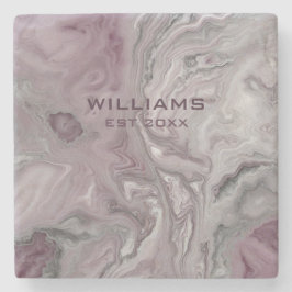 Pastel roze grijs marmeren textuur gepersonaliseer stenen onderzetter