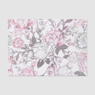 PASTEL ROZE & GRIJZE BABY MEISJE BLOEMEN TISSUEPAPIER