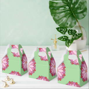 Pastel Roze Groen Aziatisch Medaillon Bloemen Bedankdoosjes
