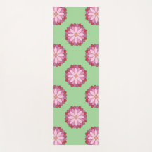 Pastel Roze Groen Aziatisch Medaillon Bloemen