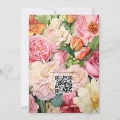 Pastel Roze, Groen en Zanderig Bruin Lente Bruilof Kaart (Achterkant)