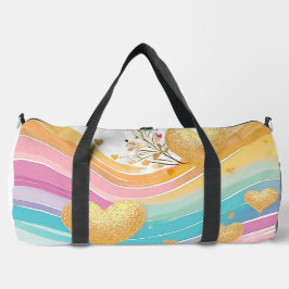 PASTEL ROZE GROEN GEEL PAARSE GOUDEN HARTEN PLUNJEZAK