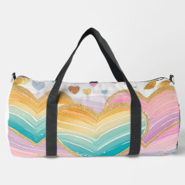 PASTEL ROZE GROEN GEEL PAARSE GOUDEN HARTEN PLUNJEZAK