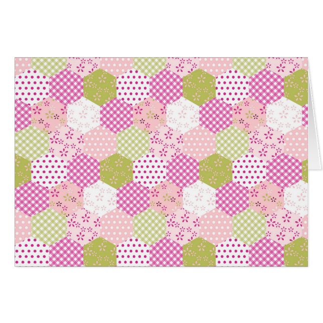  Pastel Roze Groen Patchwork Quilt Design (Voorkant Horizontaal)