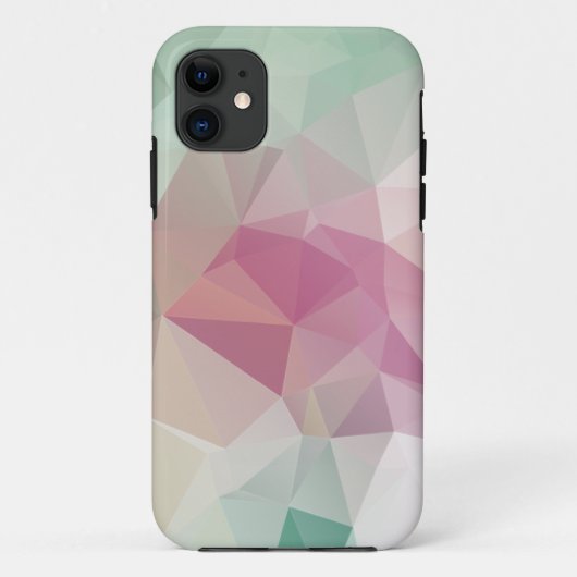 Pastel Roze Groene Abstracte piramide Patroon Kuns Case-Mate iPhone Case (Achterkant)