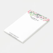 Pastel Roze & Groene Bloemen Rand Post-it® Notes (Schuin)