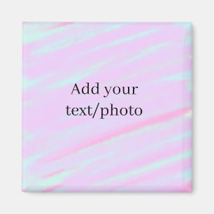 Pastel roze groene foto tekst aquarel retro  magneet