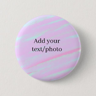 Pastel roze groene foto tekst aquarel retro ronde button 5,7 cm