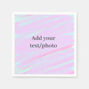 Pastel roze groene foto tekst aquarel retro servet