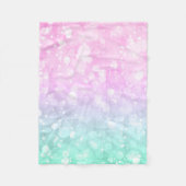 Pastel Roze & groene Glam Bokeh Glitter & Sparkles Fleece Deken (Voorkant)