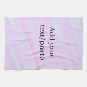 Pastel roze groene voeg foto tekst waterverf retro theedoek