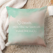 Pastel Roze Groene Wolk Baby Meisje Kussen (Deken)