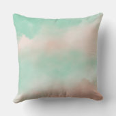 Pastel Roze Groene Wolk Baby Meisje Kussen (Achterkant)