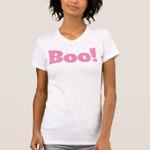 Pastel roze Halloween Boo T-shirt (Voorkant)