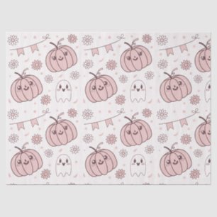 Pastel Roze Halloween Naadloos Patroon (2) Tissuepapier