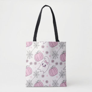 Pastel Roze Halloween Naadloos Patroon (4) Draagtas