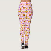 Pastel roze Halloween Patroon Leggings (Achterkant)