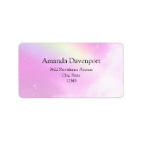 Pastel roze hemel met geel regenboog adres