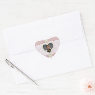 Pastel Roze Kant Parel Baby Foto Sticker