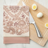 Pastel Roze Kant Rozen Theedoek (Quarter Fold)