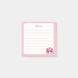 Pastel Roze Kawaii Chibi Kikker die harten vasthou Post-it® Notes
