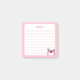 Pastel Roze Kawaii Chibi Kikker met Sprankelende O Post-it® Notes