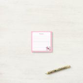 Pastel Roze Kawaii Chibi Lachende kat Post-it® Notes (Op bureau)