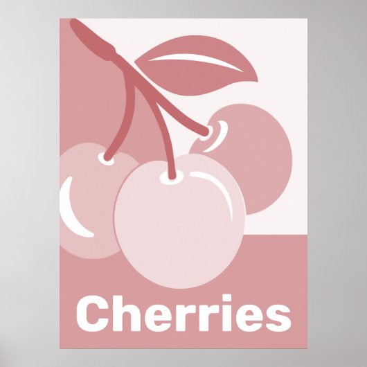 Pastel Roze Kersen Keuken Muur Hanging Poster (Voorkant)