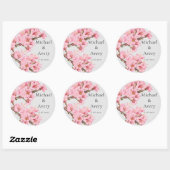 Pastel roze kersenbloesem herdenking sticker (Vel)