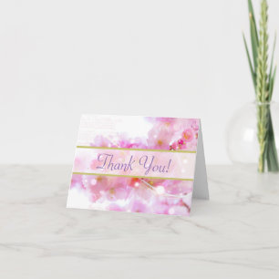 Pastel Roze Kersenbloesems Dank Je Wel Bedankkaart