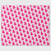 Pastel Roze Kerstboom Cadeaupapier (Vlak)